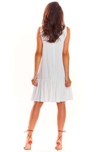 White Loose Sleeveless Frill Dress