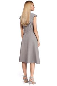 Classic Flared Gray Dress With a Frill