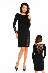 Black Bodycon Dress with Lace Details
