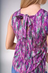 Sleeveless V-neck blouse - Lavender