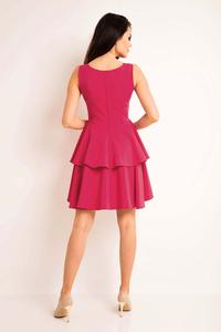 Pink Flared Dress with Frills