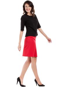 Red Flared Classic Mini Skirt