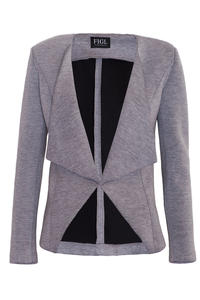 Grey Long Lapels Blazer with V-Front Hemline