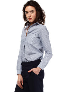Blue Classic Long Sleeves Patterned Shirt