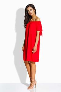 Red Offshoulders Casual Dress