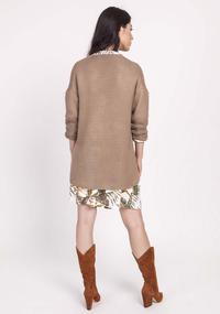Mocca Lightweight Cardigan with an open cut