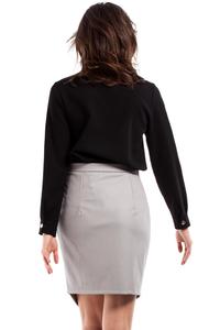 Grey Pencil Asymmetrical Mini Skirt