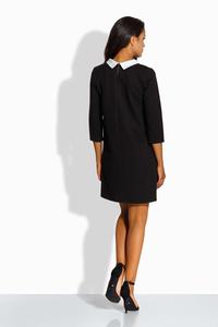 Black Mini Dress With White Collar and Red Ribbon