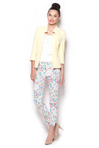 Yellow Sunny Smart Blazer with Peacock Collar