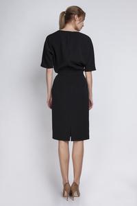 Black Elegant Pencil Skirt 1/2 Sleeves Dress