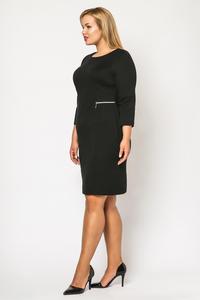 Black Classic 3/4 Sleeves Dress with Zips PLUS SIZE
