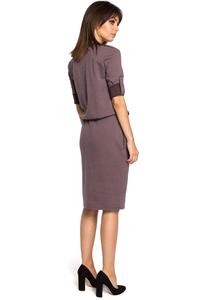 Brown  Knee Length Casual Dress