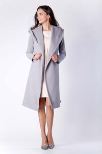 Grey Long Coat with Hoodie