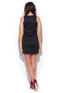 Black Sleeveless Chic Dress with Back Zipper Fastening