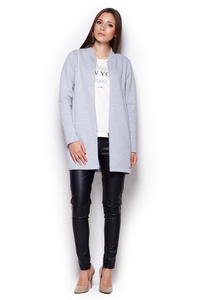 Grey Casual Zipper Closure Stand-up Collar Short Coat