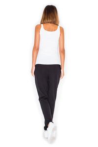 Black Casual Jogger Pants with Zippers