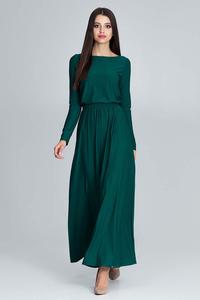 Green Long Sleeves Maxi Dress