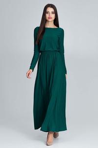 Green Long Sleeves Maxi Dress