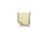 Beige Quilted&Patent Leather Long Strap Bag