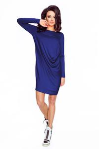 Blue Casual Wrapped Long Sleeves Dress
