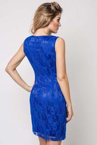 Blue Bodycon Fit Lace Mini Dress