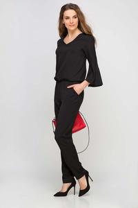 Black Elegant Jumpsuit with Flared Cuffs