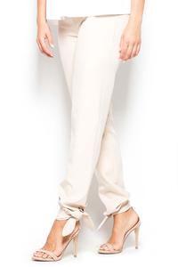 Beige Long Pants with a Bow