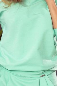 Mint Casual Sweatshirt Dress with a Neckline at the Back