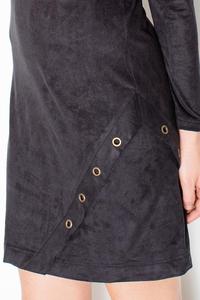 Black Round Rivets Casual Dress