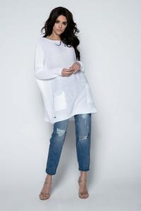 White Oversized Tunic with Front Pockets