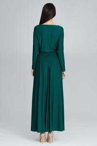 Green Long Sleeves Maxi Dress