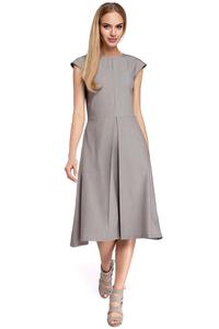 Classic Flared Gray Dress With a Frill