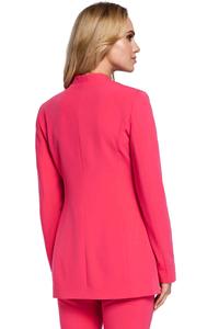 One Button Women Classic Blazer - Pink