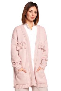 Powder Pink Boho Style Oversized Cardigan