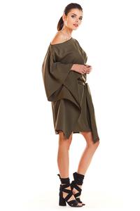 Khaki Kimono Dress with belt