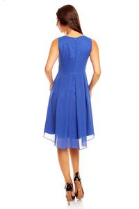 Blue Dipped Back Wrap Front Coctail Dress