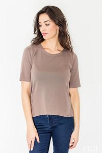 Brown Classic Style Cut Out Back T-shirt