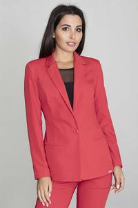 Elegant Red Jacket Stylish Waisted Cut