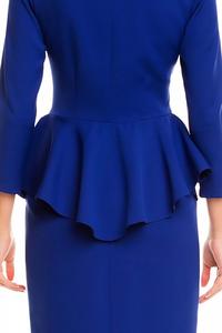 Blue Midi Dress with Peplum