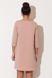 Pink Quilted Winter Fall Loose Dress