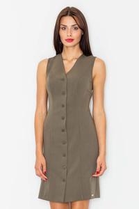 Olive Green Buttons Down Mini Dress
