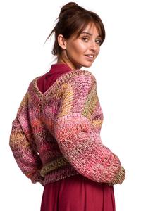 Multicolored Mélange V-neck sweater - Raspberry