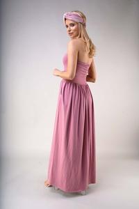 Maxi Dress with Open Shoulders - Light pink