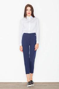 Dark Blue High Waist Cigarette Pants