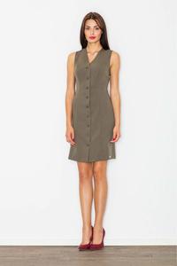 Olive Green Buttons Down Mini Dress