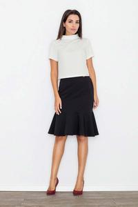 Ecru Short Sleeves Tourtleneck Blouse