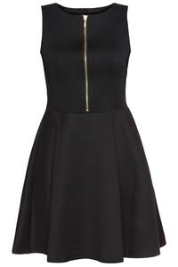 Black Light Hearted Sleeveless Flare Date Dress