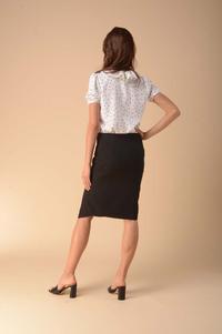 Black pencil skirt with strut on the side