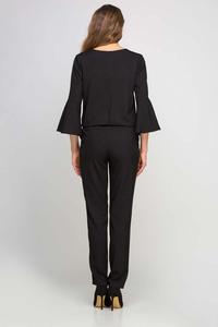 Black Elegant Jumpsuit with Flared Cuffs