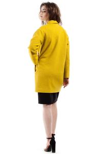 Yellow Loose Fit One Button Closure Short Coat